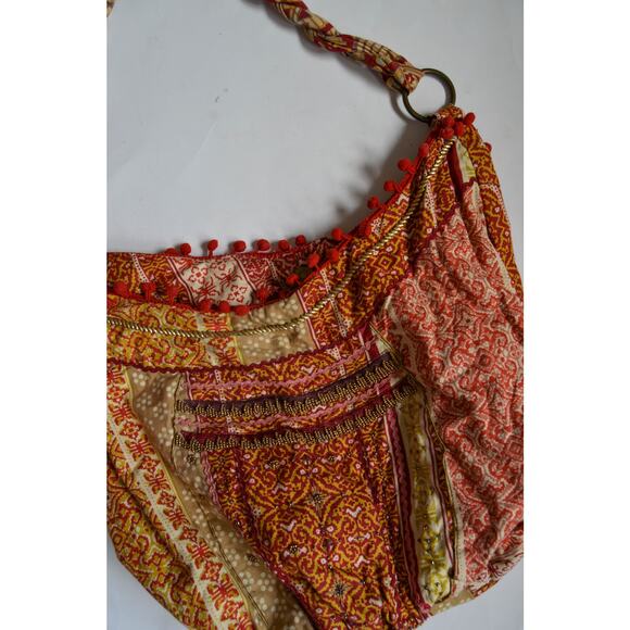 Boho Embroidered Paisley Hobo Purse World Market - Picture 1 of 8